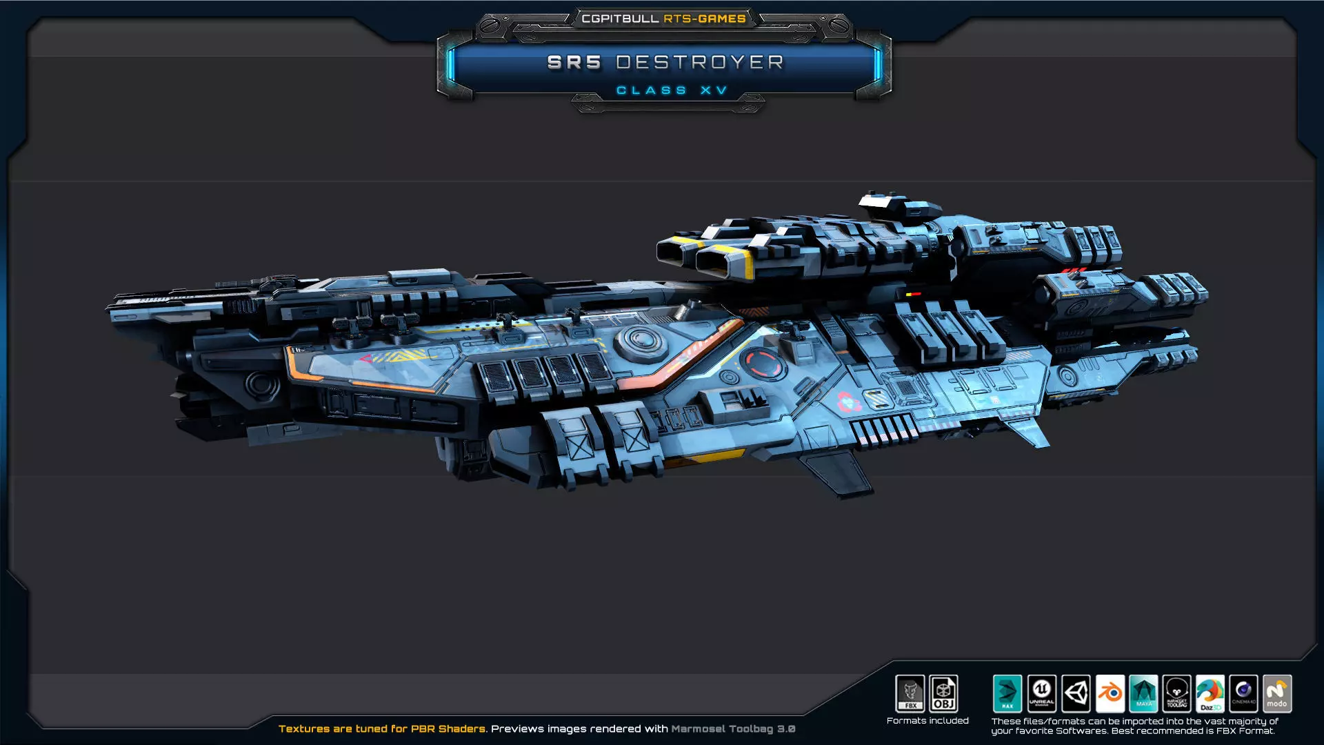 SR - Starships PACK Low-poly 3D model_29