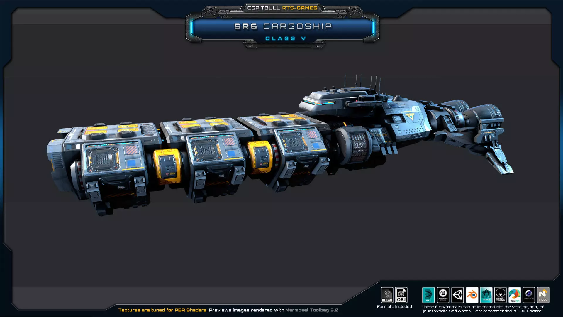 SR - Starships PACK Low-poly 3D model_36