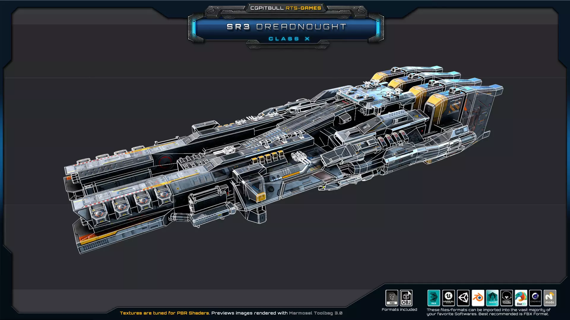 SR - Starships PACK Low-poly 3D model_17