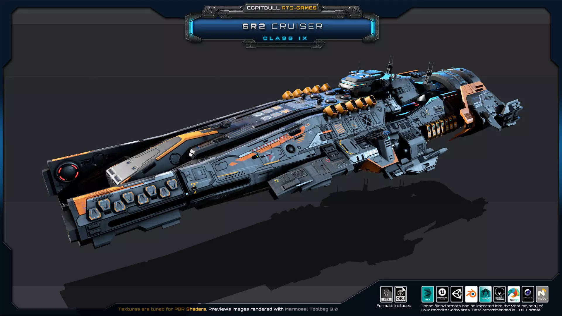 SR - Starships PACK Low-poly 3D model_2