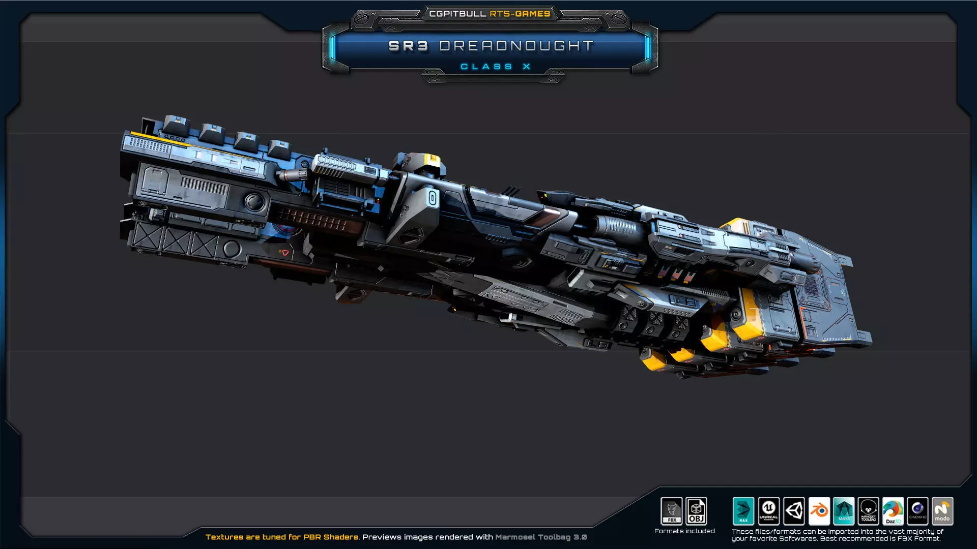 SR - Starships PACK Low-poly 3D model_15