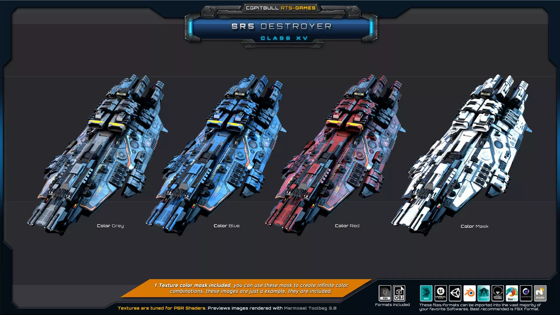 SR - Starships PACK Low-poly 3D model_32