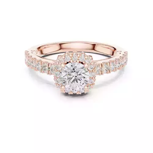 Round Halo Diamond Engagement Wedding Ring 3DM STL Video