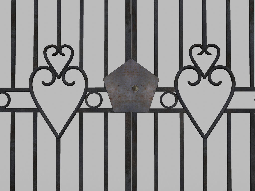 Driveway Gate Old Free low-poly 3D model_2