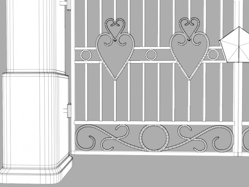 Driveway Gate Old Free low-poly 3D model_6