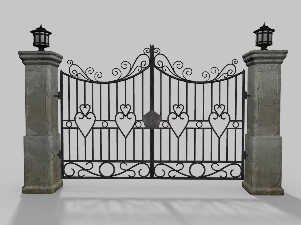 Driveway Gate Old Free low-poly 3D model_0