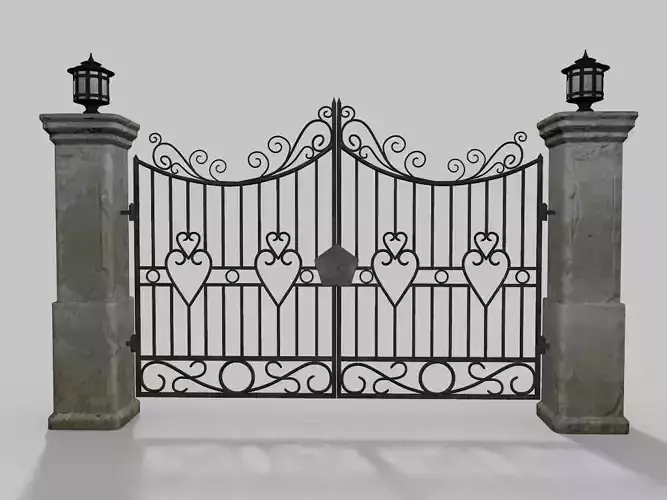 Driveway Gate Old Free low-poly 3D model