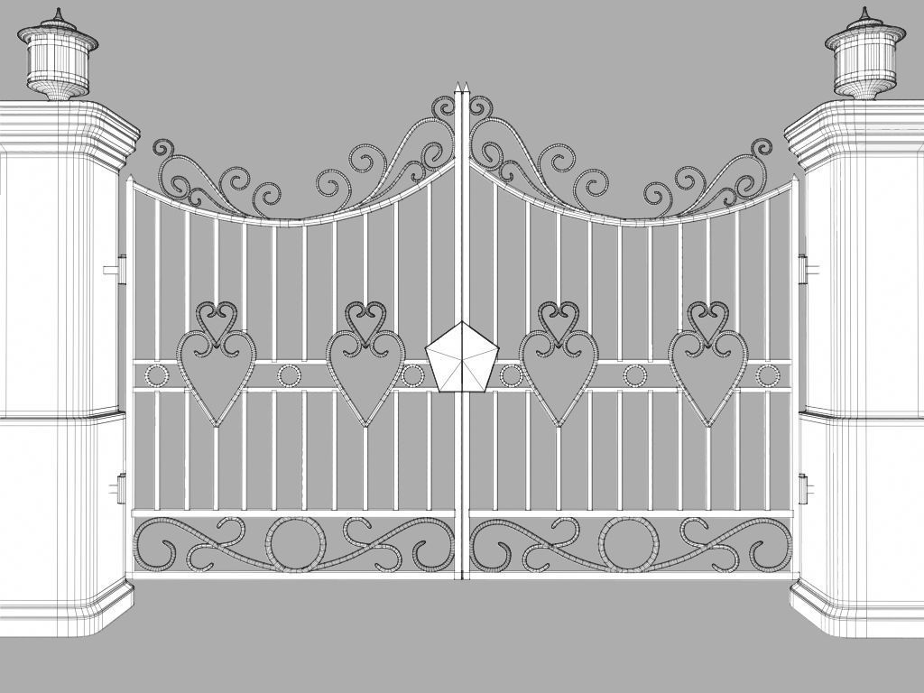 Driveway Gate Old Free low-poly 3D model_1