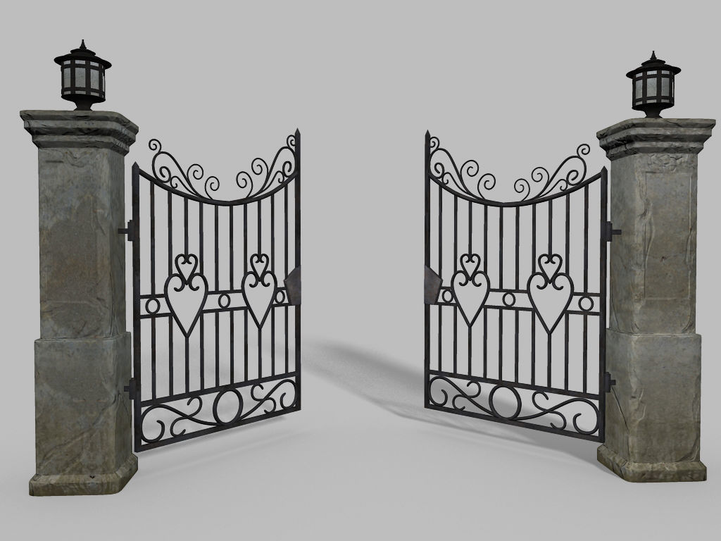 Driveway Gate Old Free low-poly 3D model_4