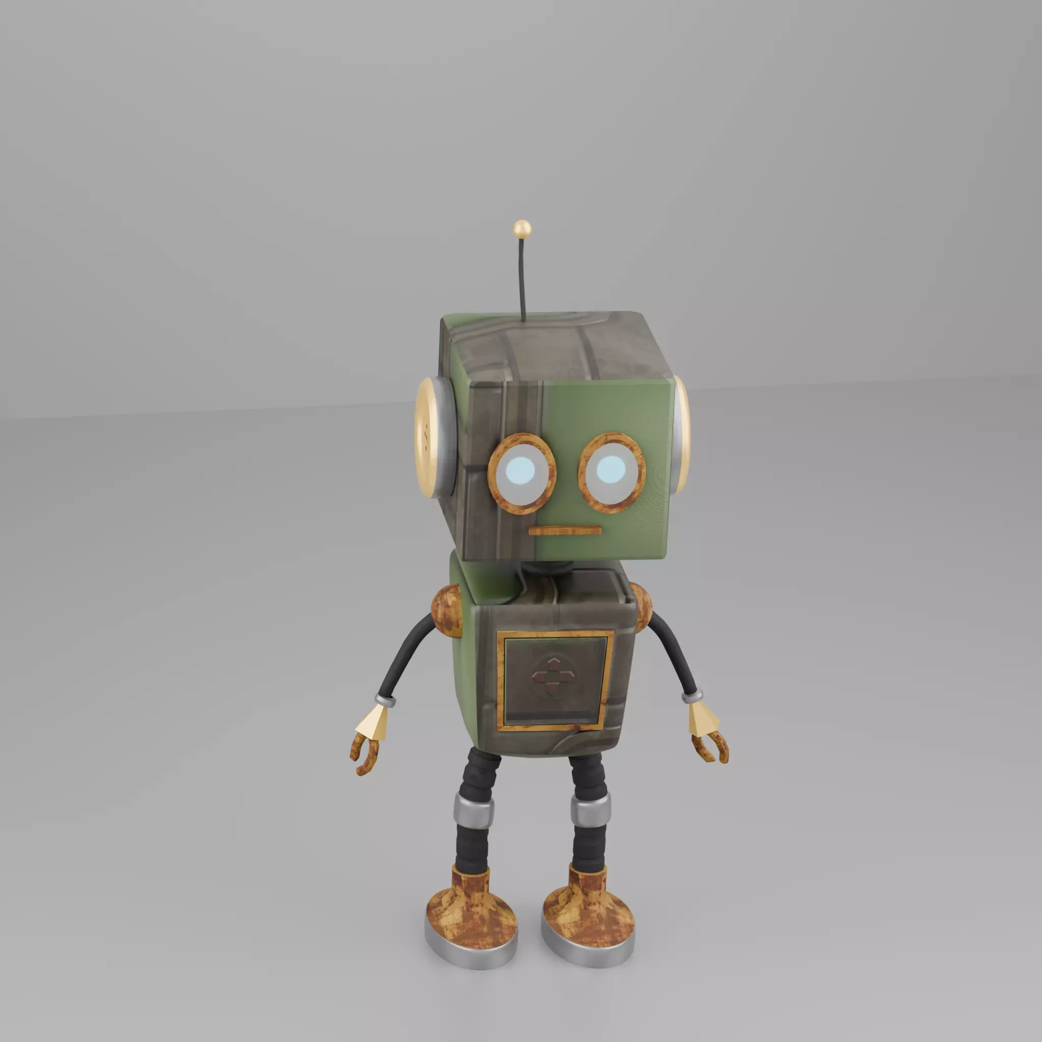 Low Poly Robot Character Model Game Ready and  Rig Ready Low-poly 3D model_2