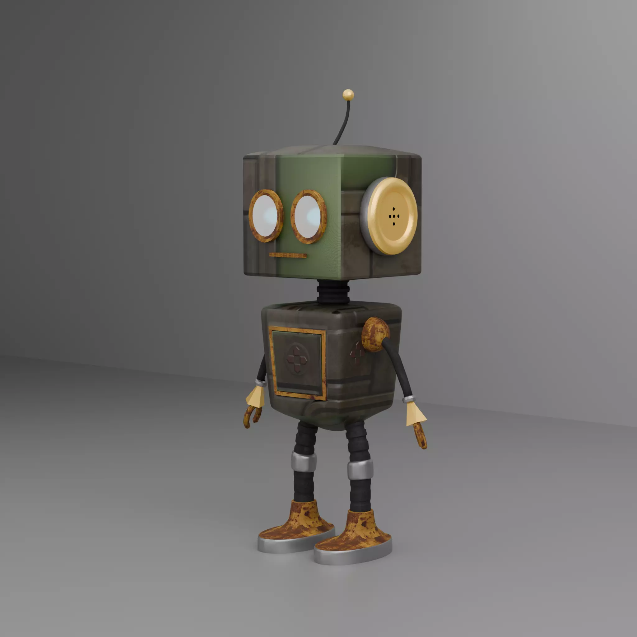 Low Poly Robot Character Model Game Ready and  Rig Ready Low-poly 3D model_1