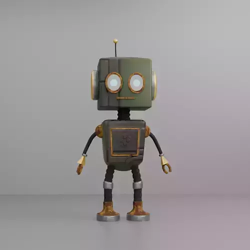 Low Poly Robot Character Model Game Ready and  Rig Ready Low-poly 3D model