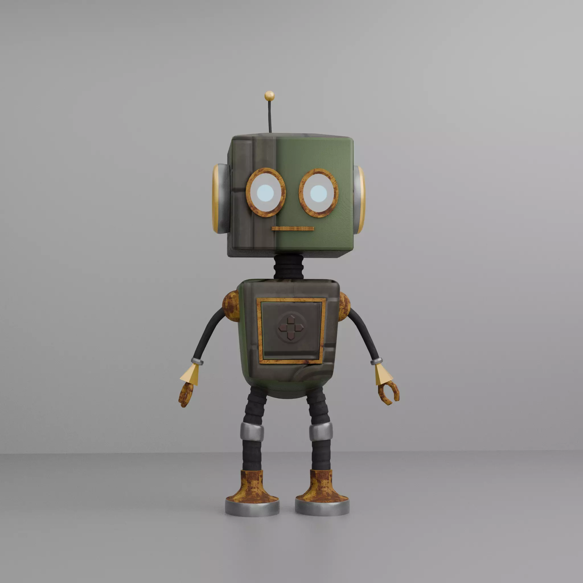 Low Poly Robot Character Model Game Ready and  Rig Ready Low-poly 3D model_0