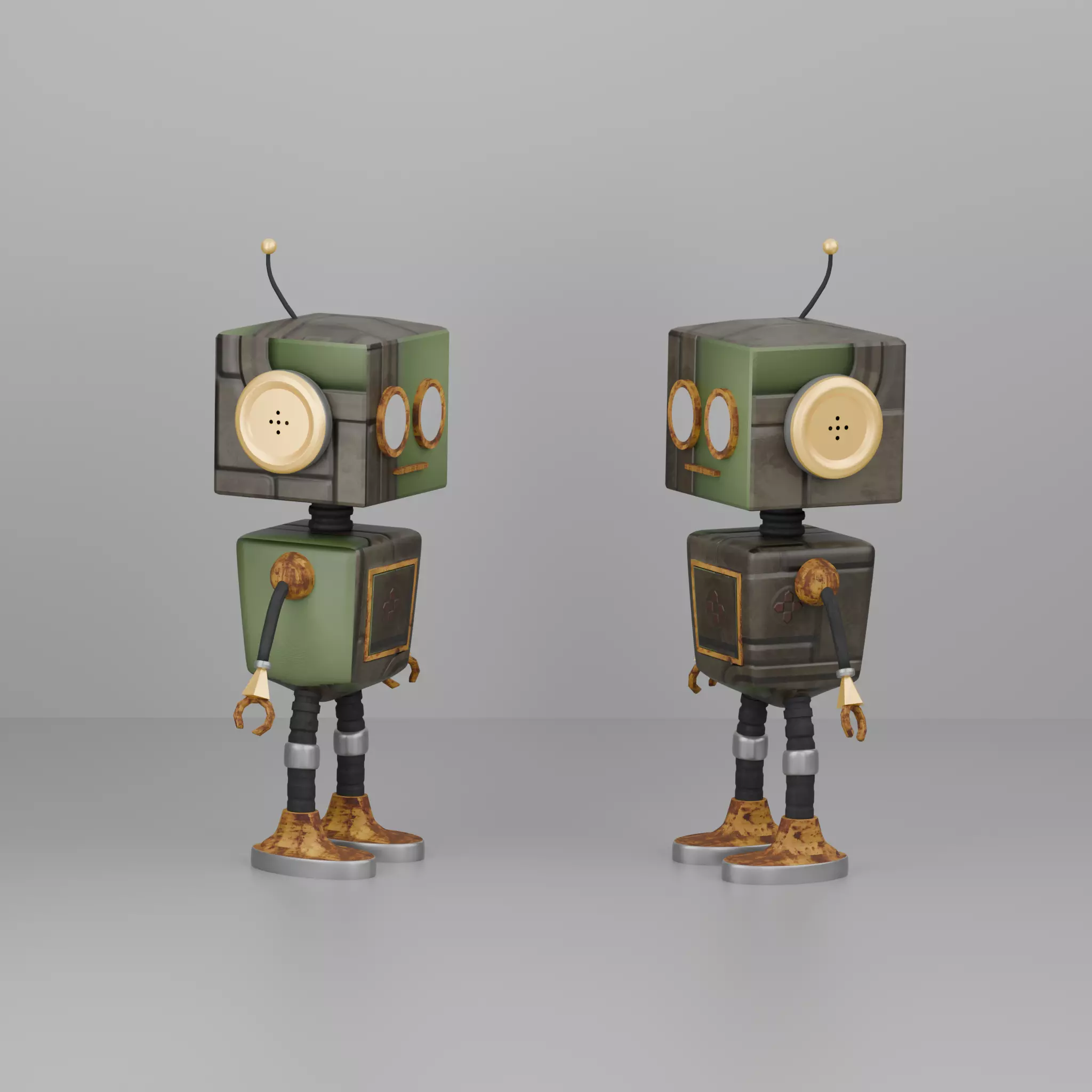 Low Poly Robot Character Model Game Ready and  Rig Ready Low-poly 3D model_4