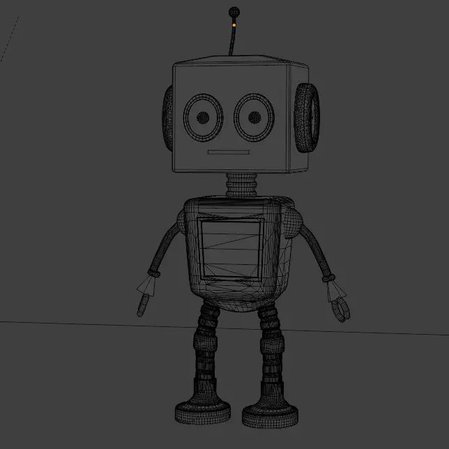 Low Poly Robot Character Model Game Ready and  Rig Ready Low-poly 3D model_8
