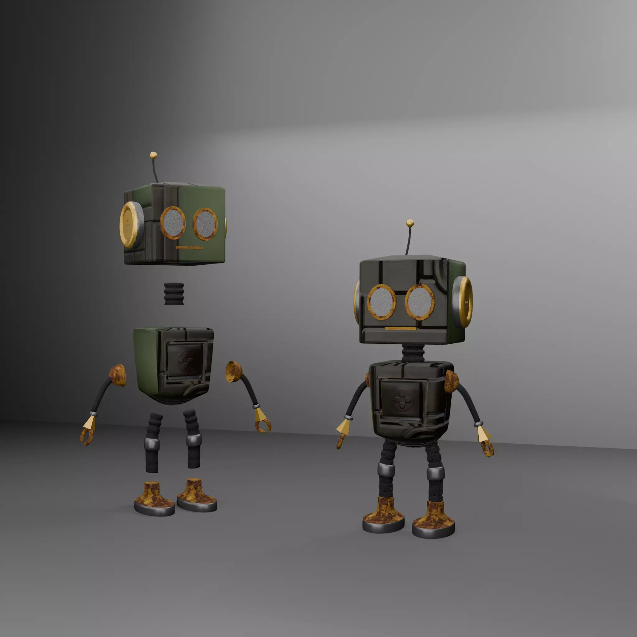 Low Poly Robot Character Model Game Ready and  Rig Ready Low-poly 3D model_5