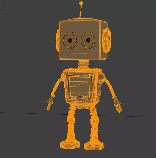 Low Poly Robot Character Model Game Ready and  Rig Ready Low-poly 3D model_7