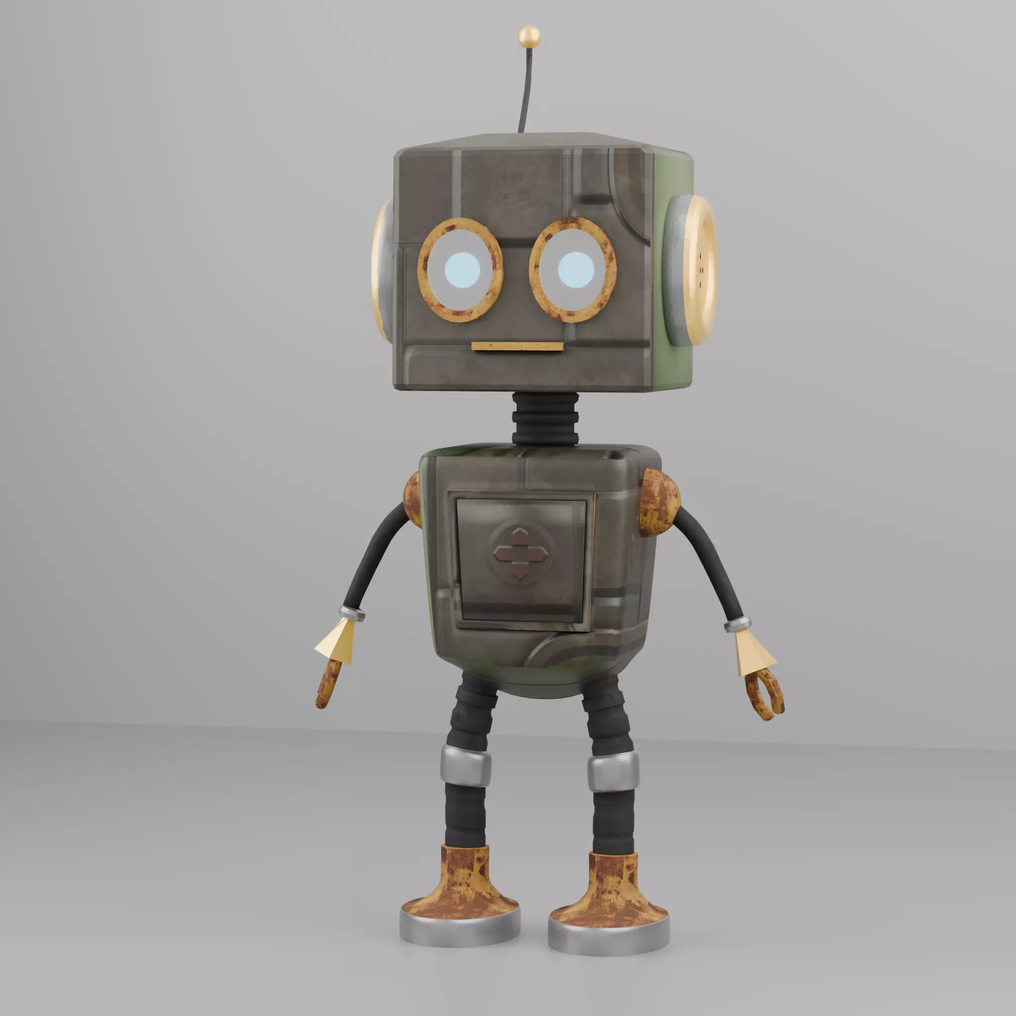 Low Poly Robot Character Model Game Ready and  Rig Ready Low-poly 3D model_3