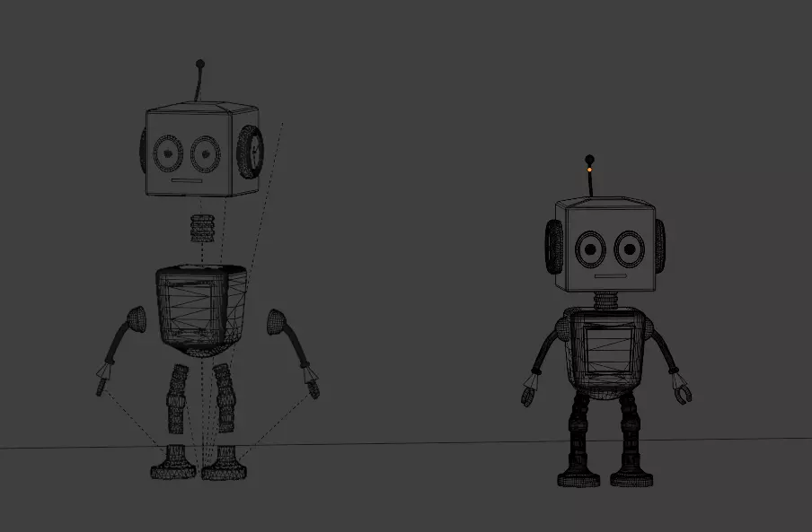 Low Poly Robot Character Model Game Ready and  Rig Ready Low-poly 3D model_9