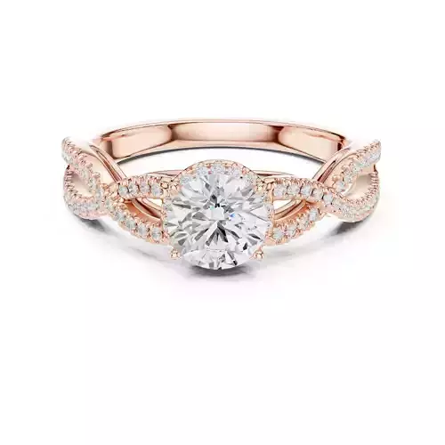 Twisted Curved Shank Round Diamond Wedding Ring 3DM STL Video