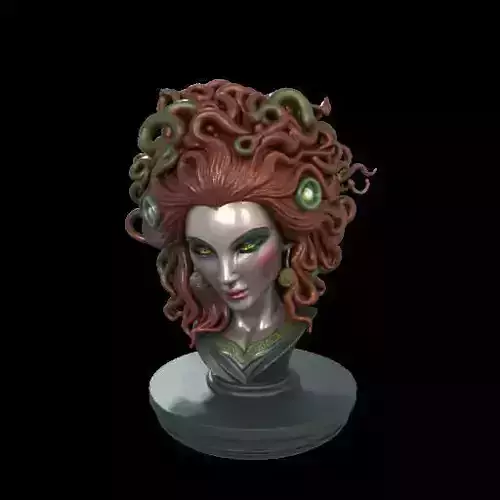 2166  Medusa Gorgon Head 3D Model  magic