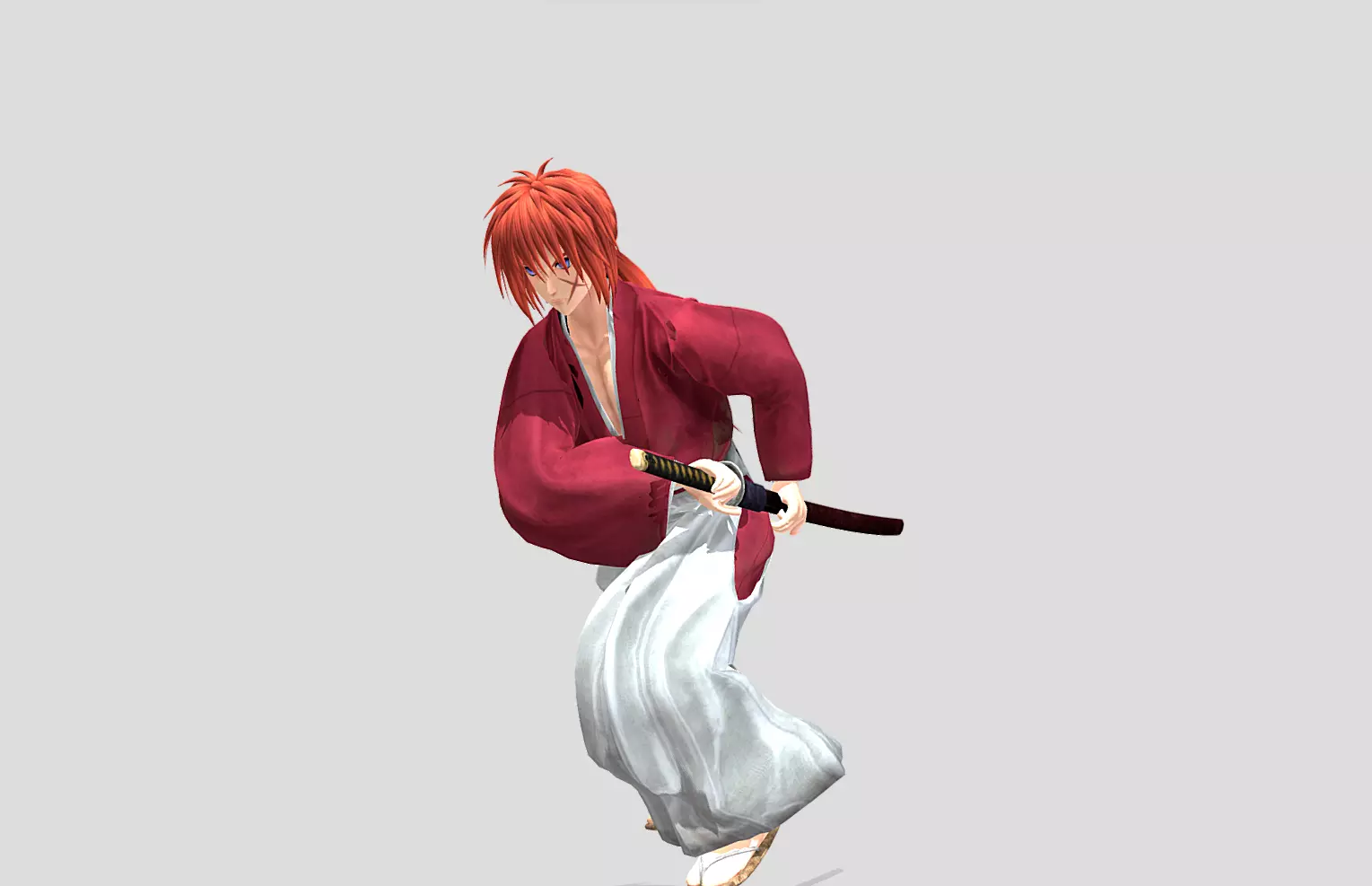 Kenshin Hetokiri Battosai Sword Attack V2 FBX 3D model_2