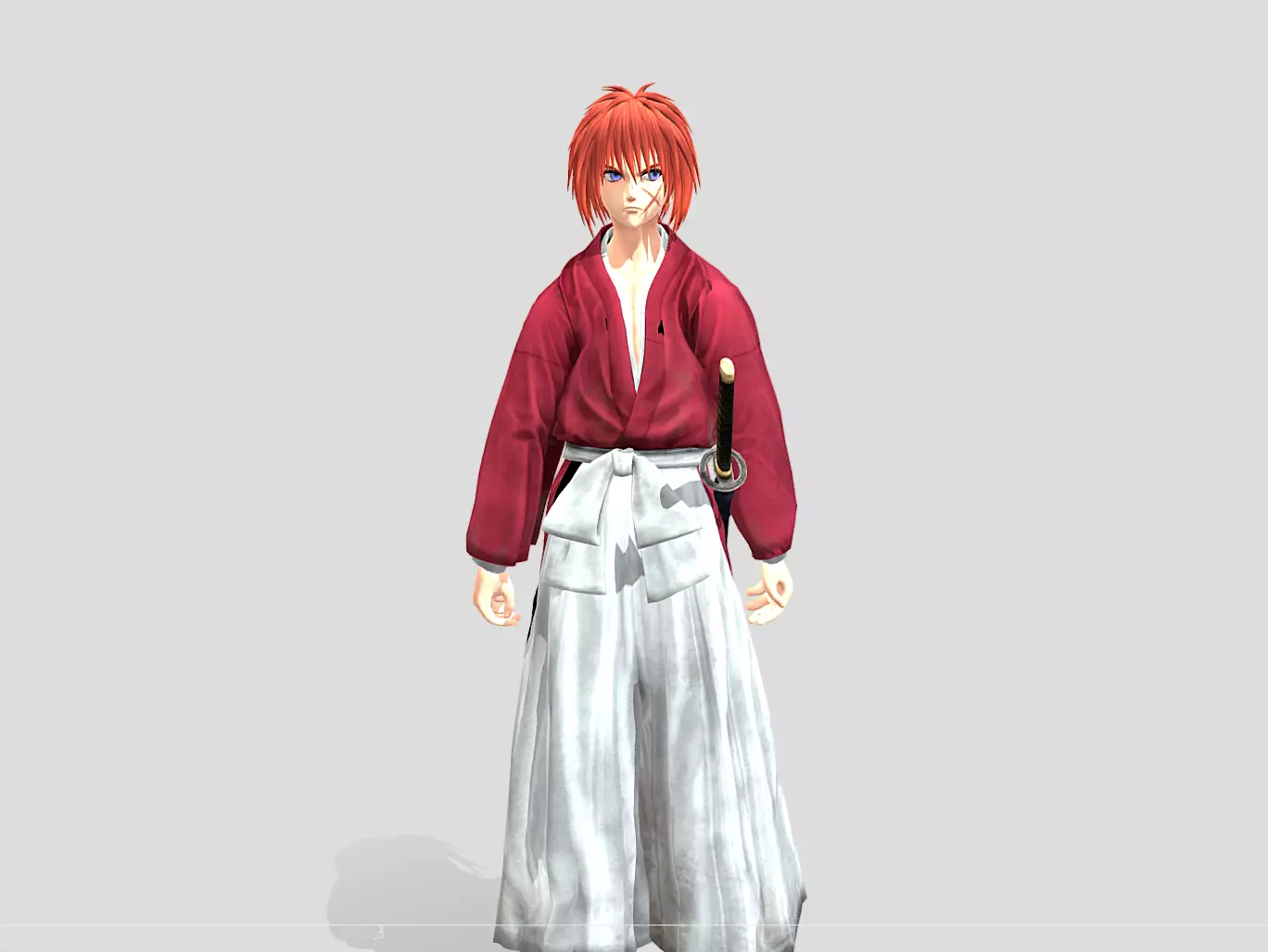 Kenshin Hetokiri Battosai Sword Attack V2 FBX 3D model_1