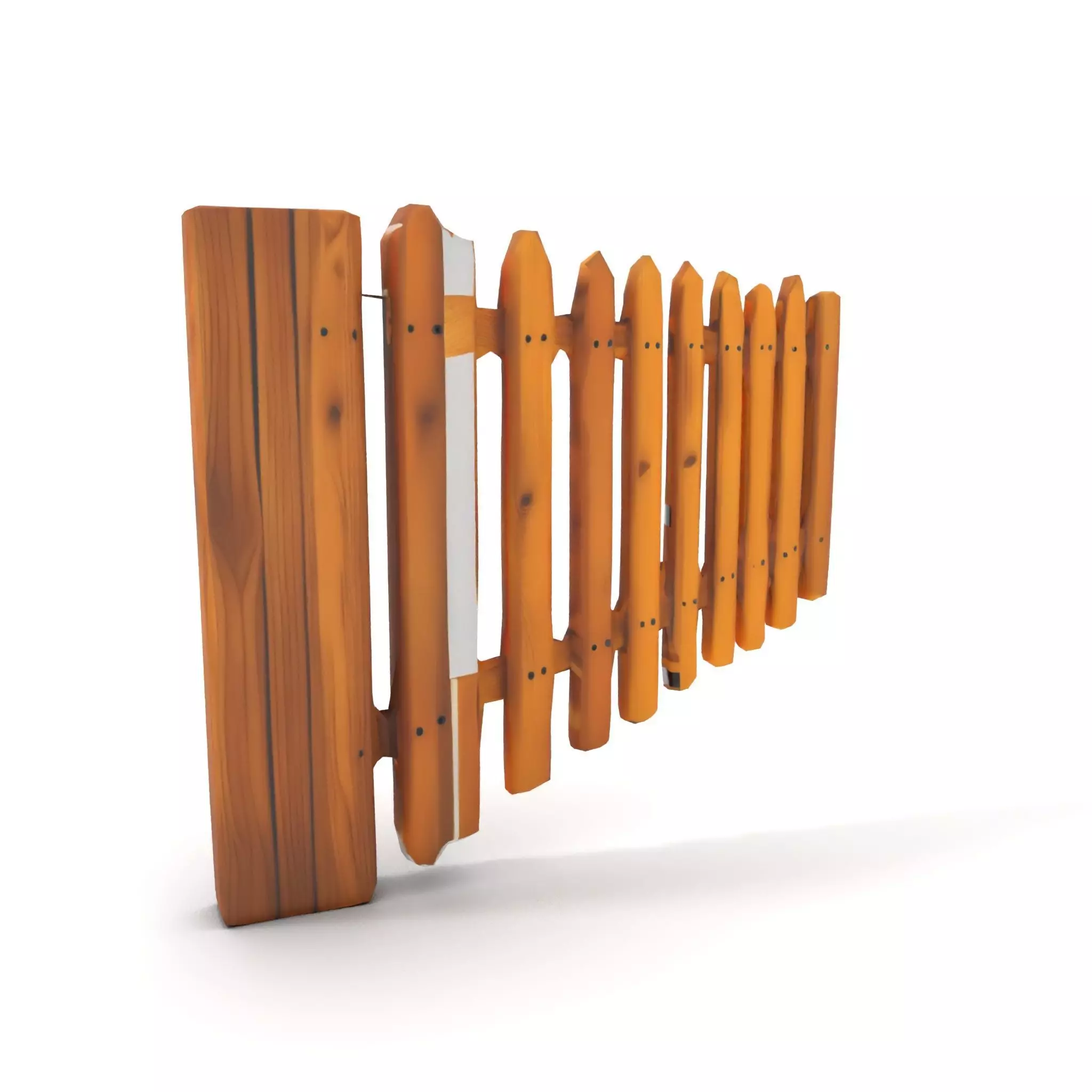 Classic Wooden Fence model pack Low-poly 3D model_17