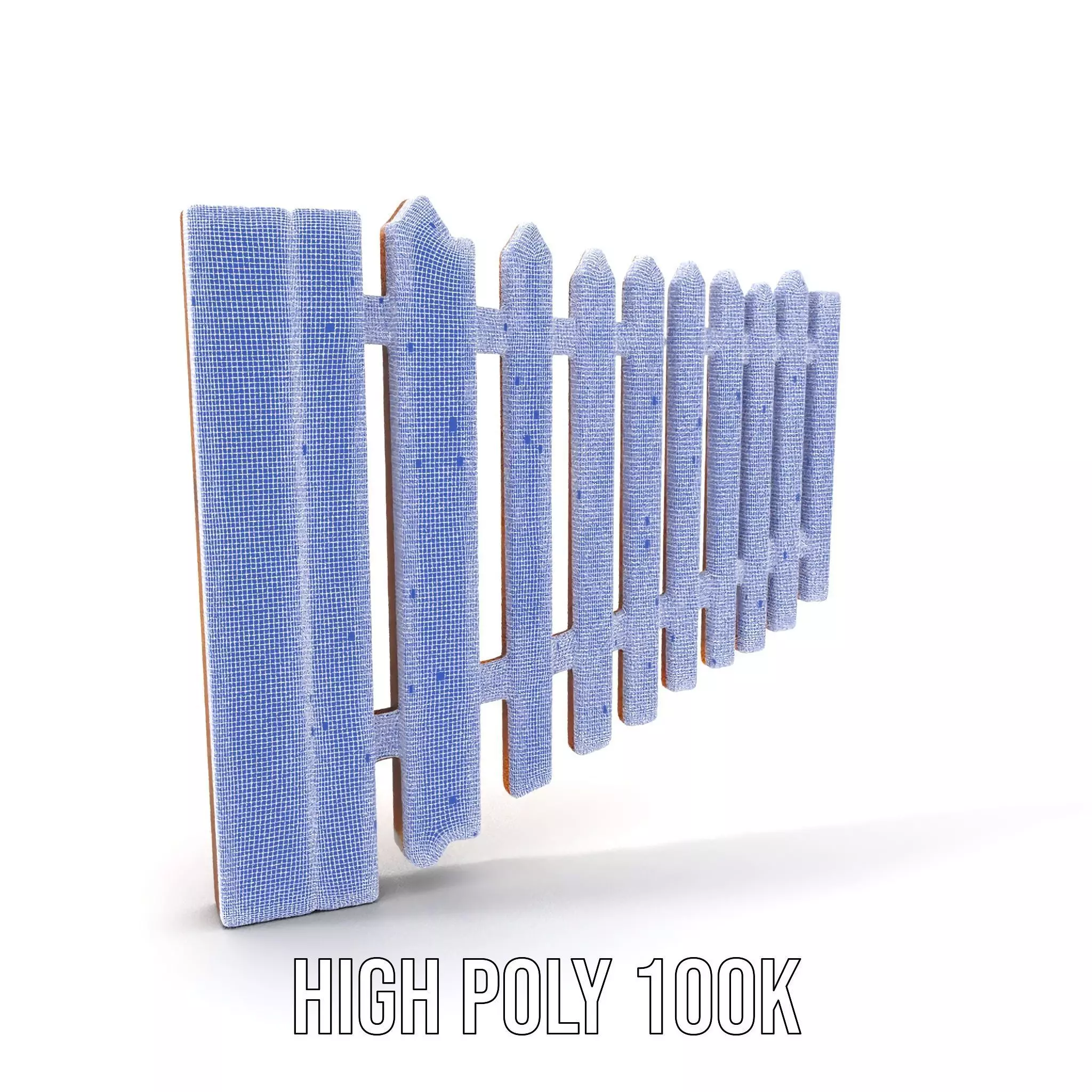 Classic Wooden Fence model pack Low-poly 3D model_5