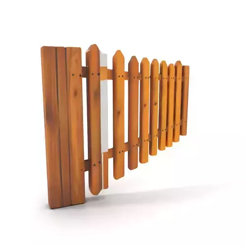 Classic Wooden Fence model pack Low-poly 3D model