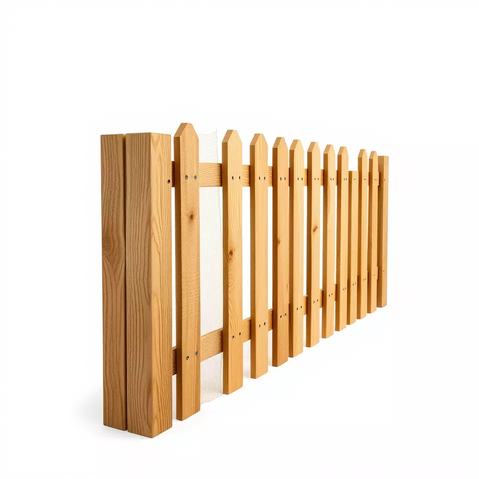Classic Wooden Fence model pack Low-poly 3D model_3