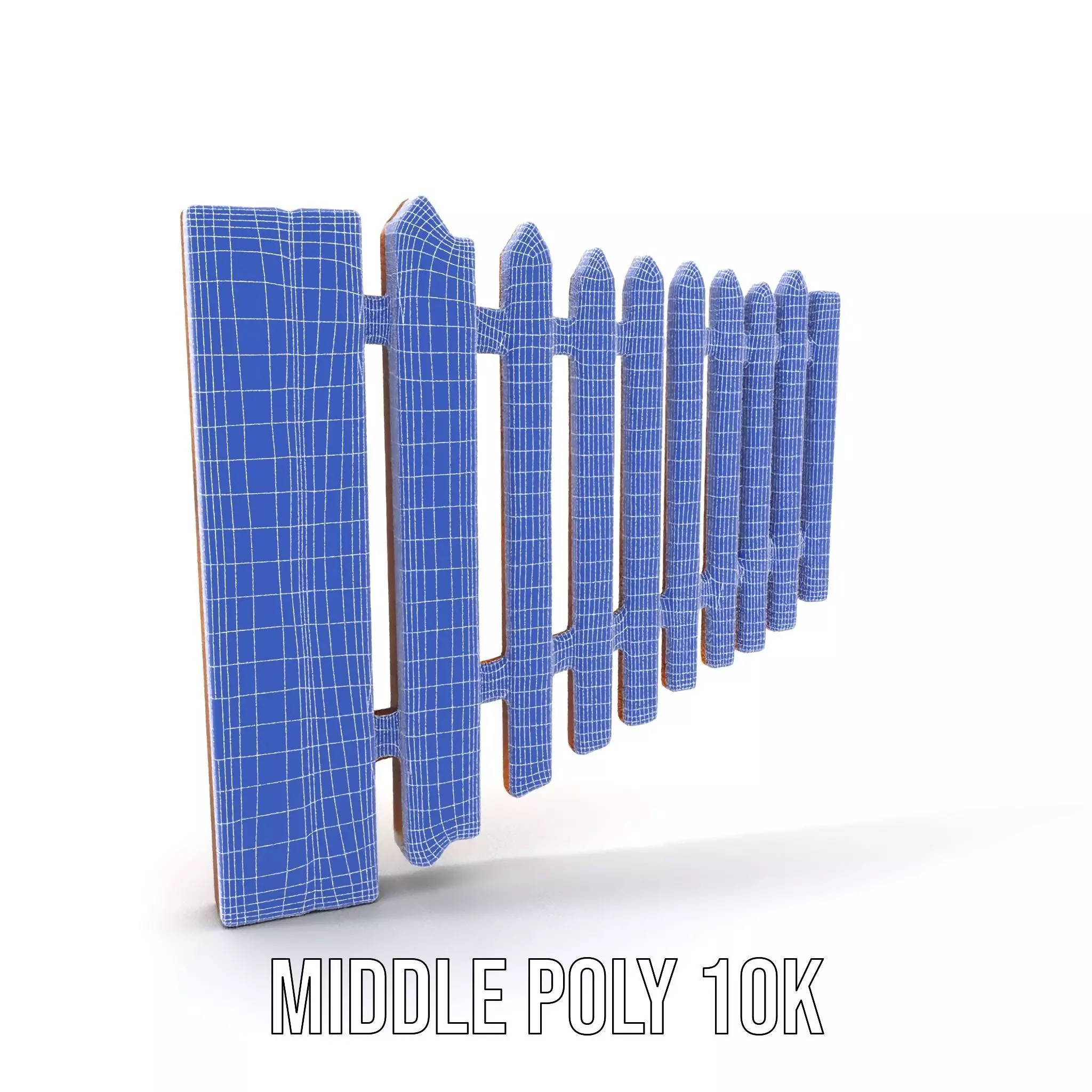 Classic Wooden Fence model pack Low-poly 3D model_16