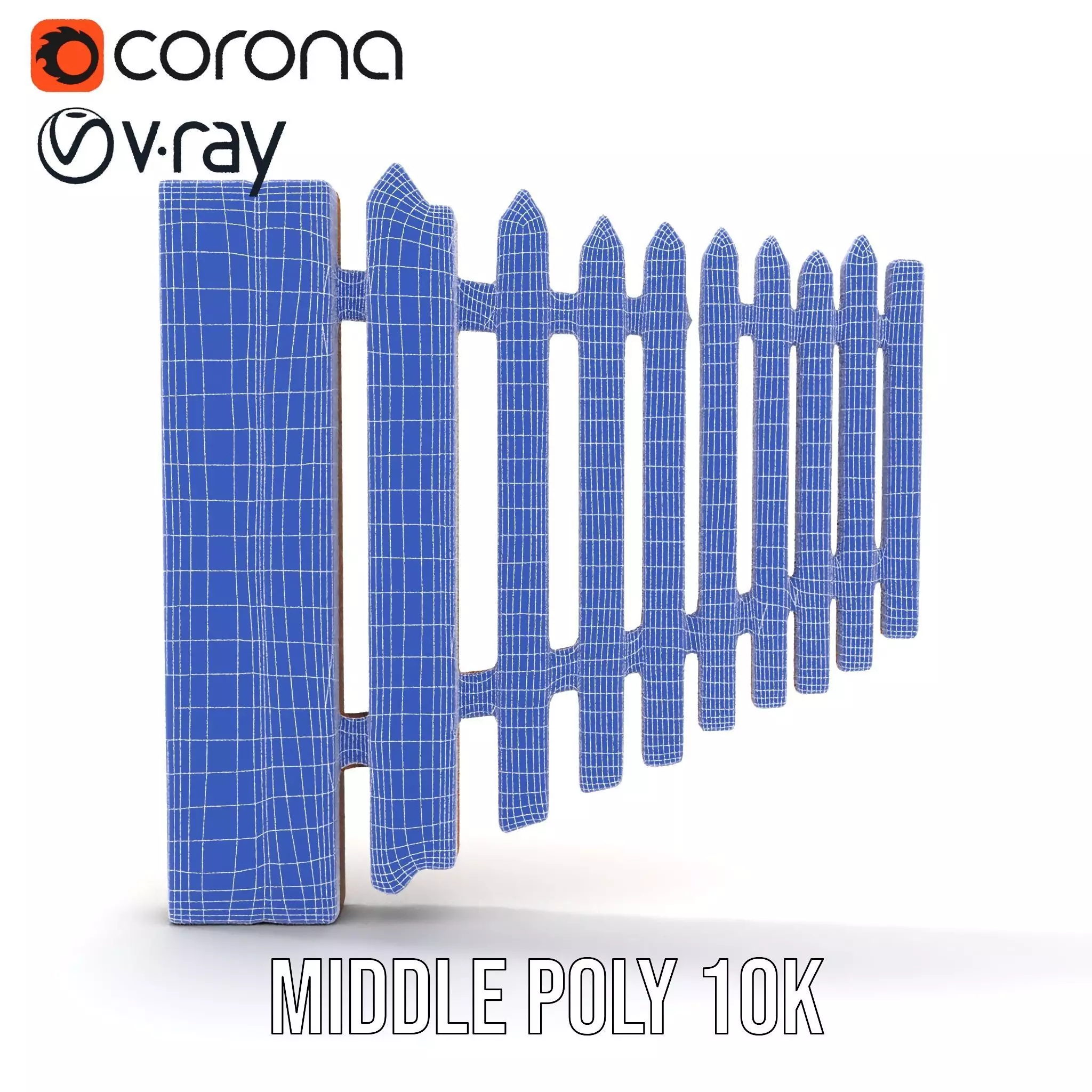 Classic Wooden Fence model pack Low-poly 3D model_22