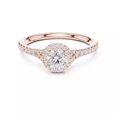 Round Cut Pave Split Shank Engagement Wedding Ring 3DM STL Video