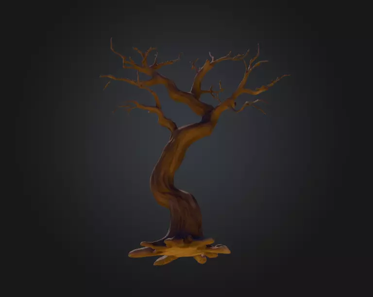 Twisted Dead Tree Low-poly 3D model_11