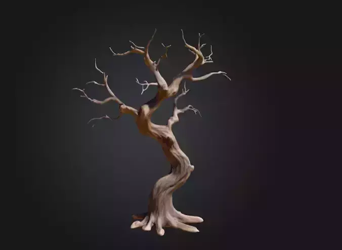 Twisted Dead Tree Low-poly 3D model