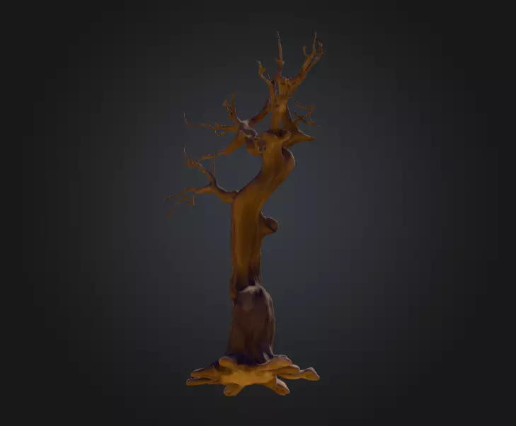 Twisted Dead Tree Low-poly 3D model_12