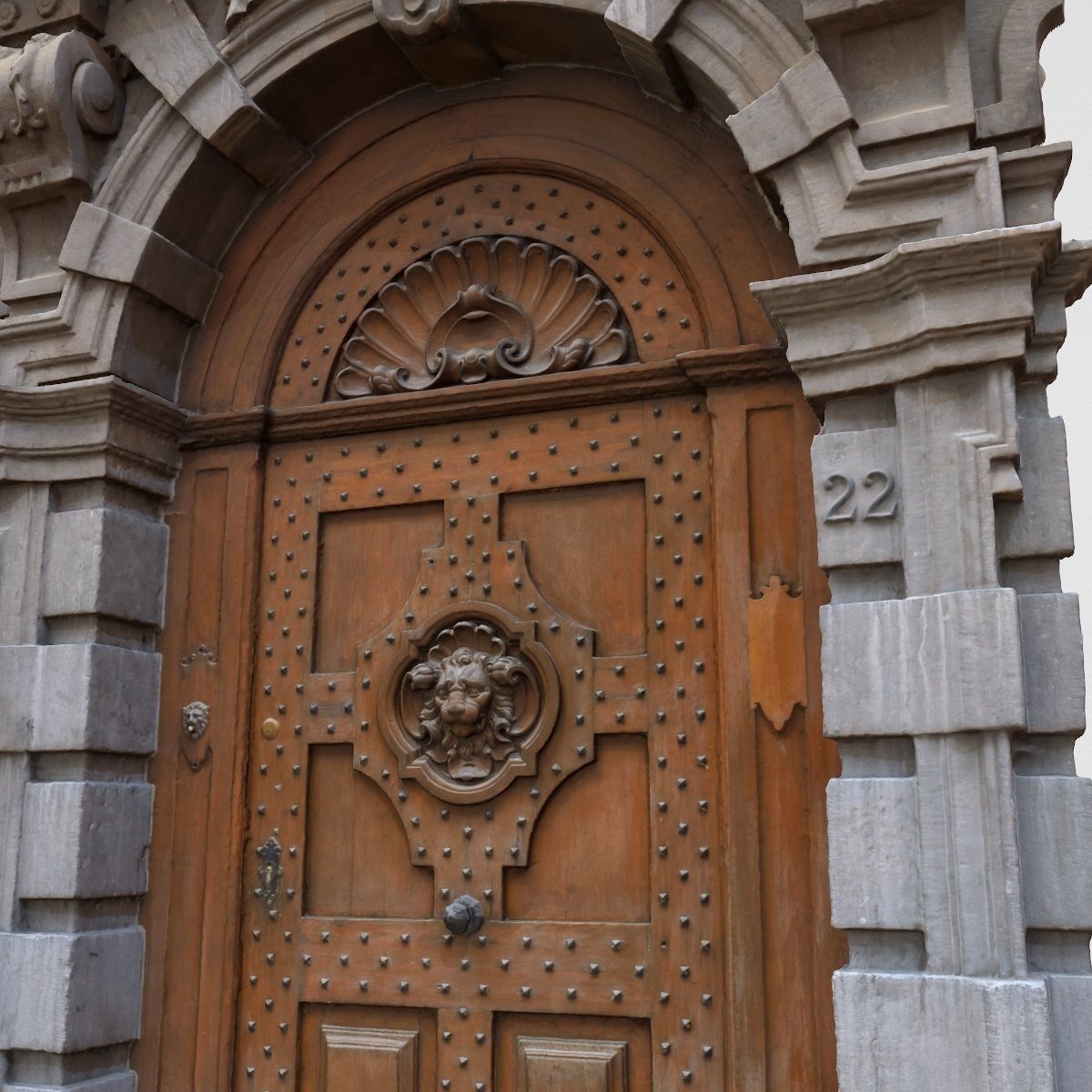 Wooden Door  Low-poly 3D model_1