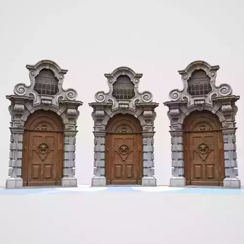 Wooden Door  Low-poly 3D model