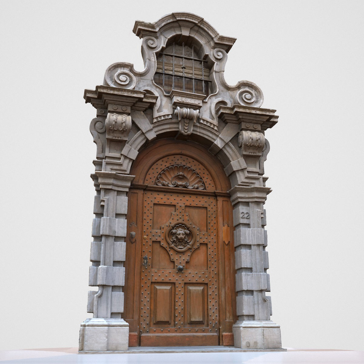 Wooden Door  Low-poly 3D model_6