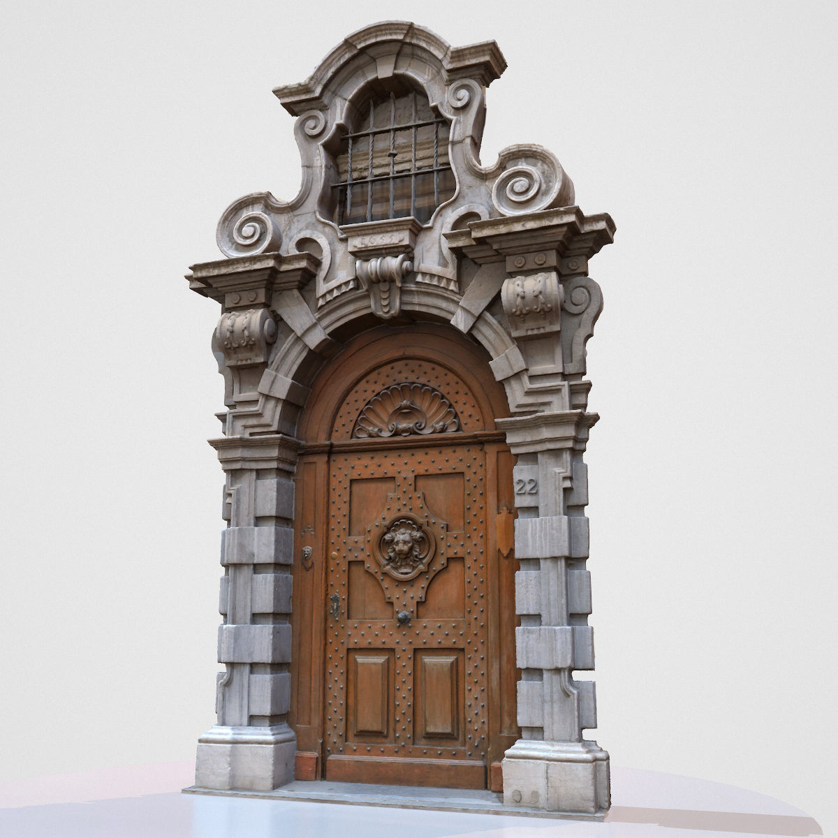 Wooden Door  Low-poly 3D model_4