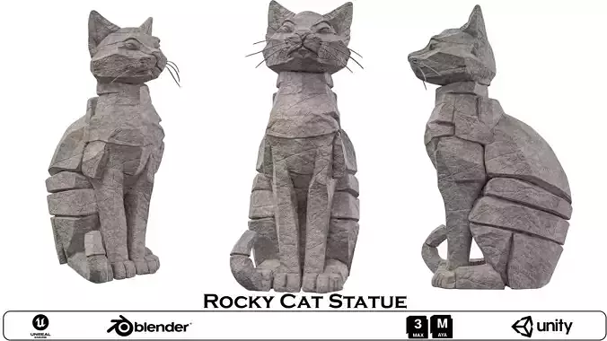 Rocky Cat Statue