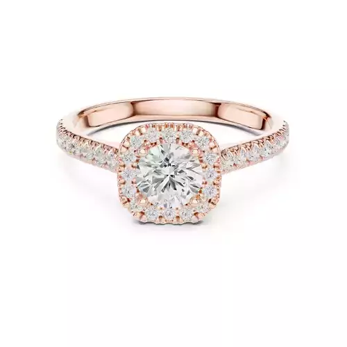 Round Cut Halo Pave Diamond Wedding Ring 3DM STL Video