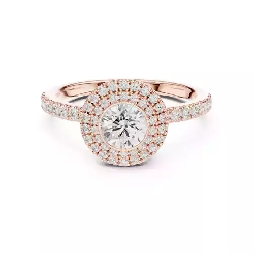 Round Cut Bezel Set Diamond Engagement Ring 3DM STL Video 3D print model