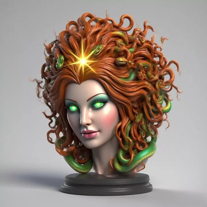 2167  Medusa Gorgon Head 3D Model  magic 3D print model_5