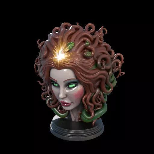 2167  Medusa Gorgon Head 3D Model  magic 3D print model_27