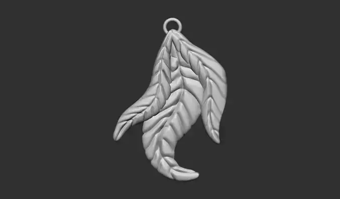 Feather Pendant 3D Printable Model