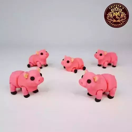 Flexi Mini Pig No support Print in Place Articulated