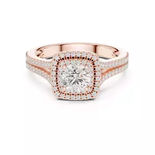 Round Cut Double Halo Diamond Hidden Princess Ring 3DM STL Video