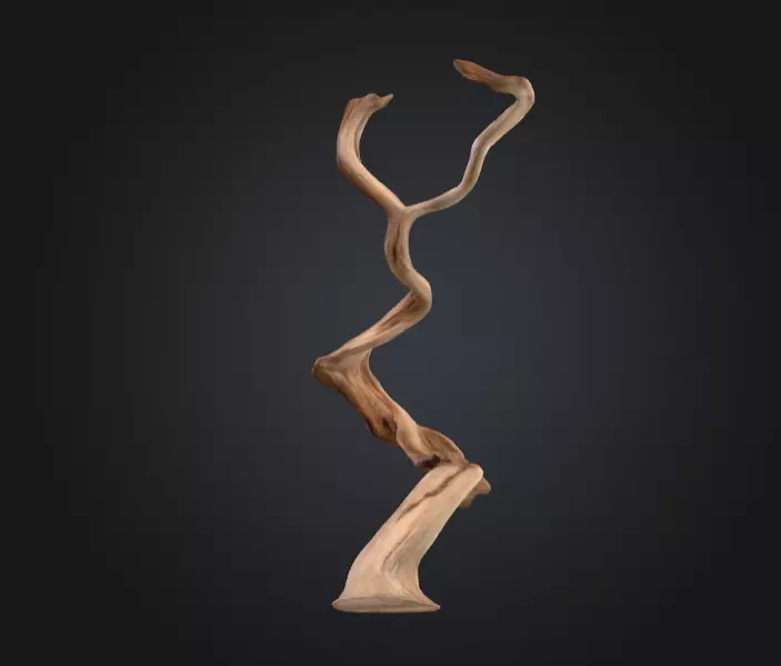 Twisting Elegance Wood Low-poly 3D model_13